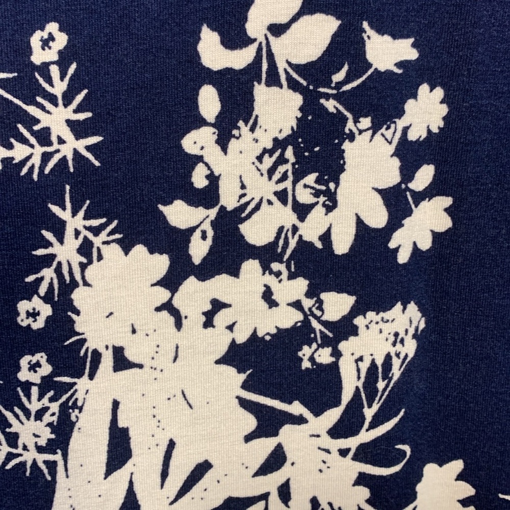 Liz Claiborne Dress Womens Navy Blue White Floral Sleeveless Wrap Petite Small - Picture 6 of 9